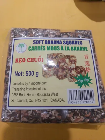 Carrés mou à la banane