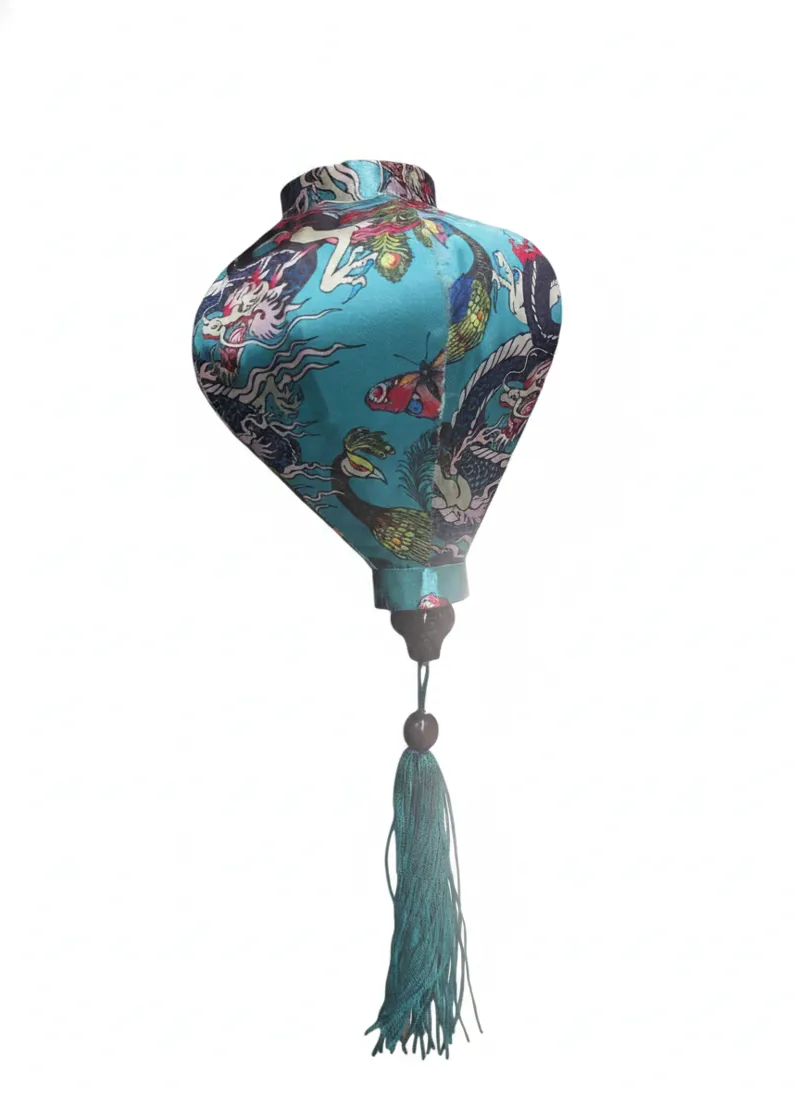 Petite lanterne turquoise (dragon et phénix)